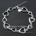 Whole Fashion Silver plated bracelet with heart Charms BSS-034